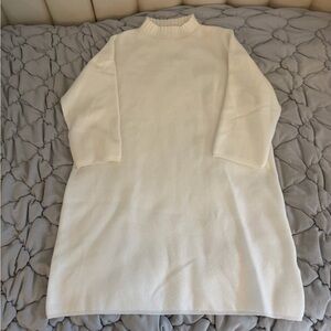 Tuckernuck Pomander Place White Mock Neck Sweater Dress - Size S fits oversized